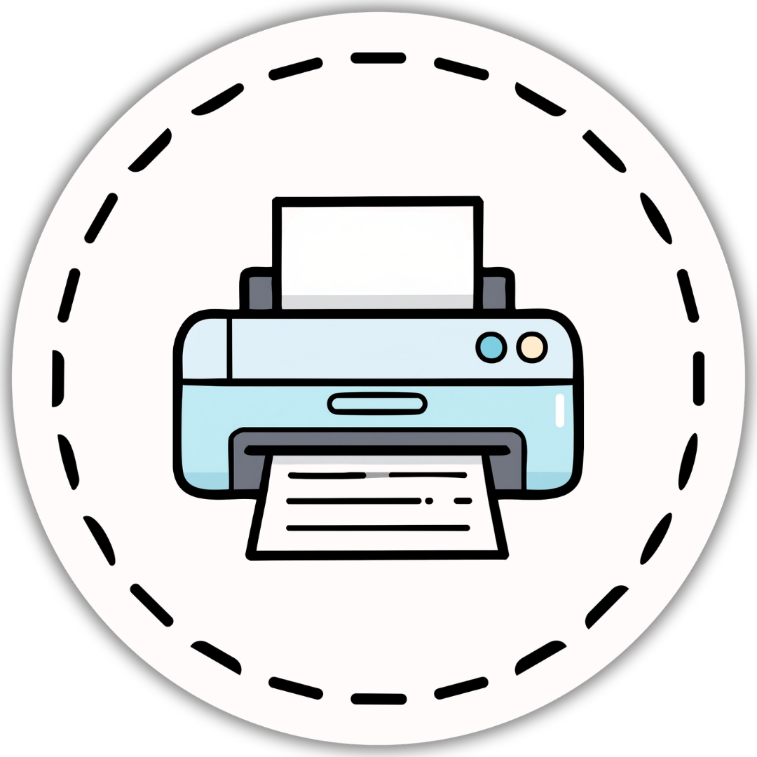 Printables category with blue printer icon